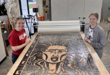 Cuyahoga Heights Students Create and Print Giant Woodblock Art Piece
