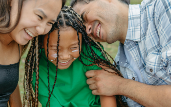 Loving family of three