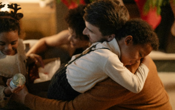 Family celebrating Christmas