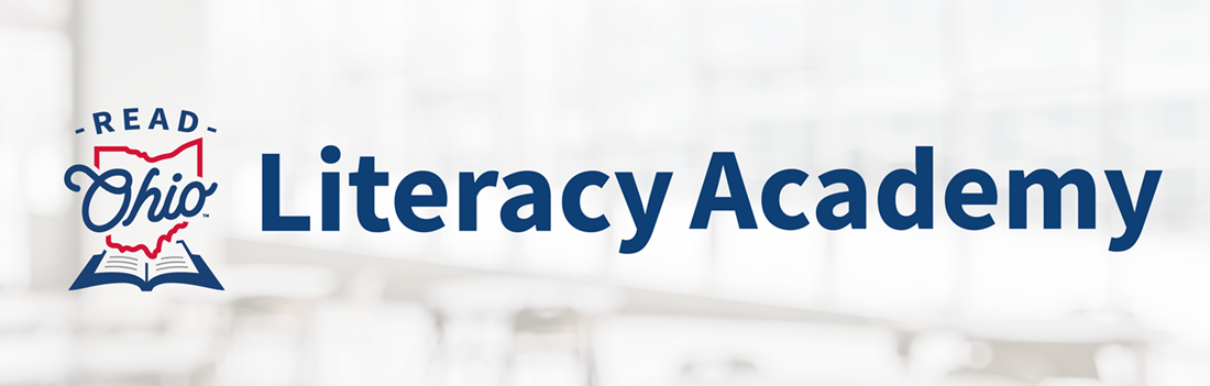 Text reads Literacy Academy. ReadOhio logo to the left.