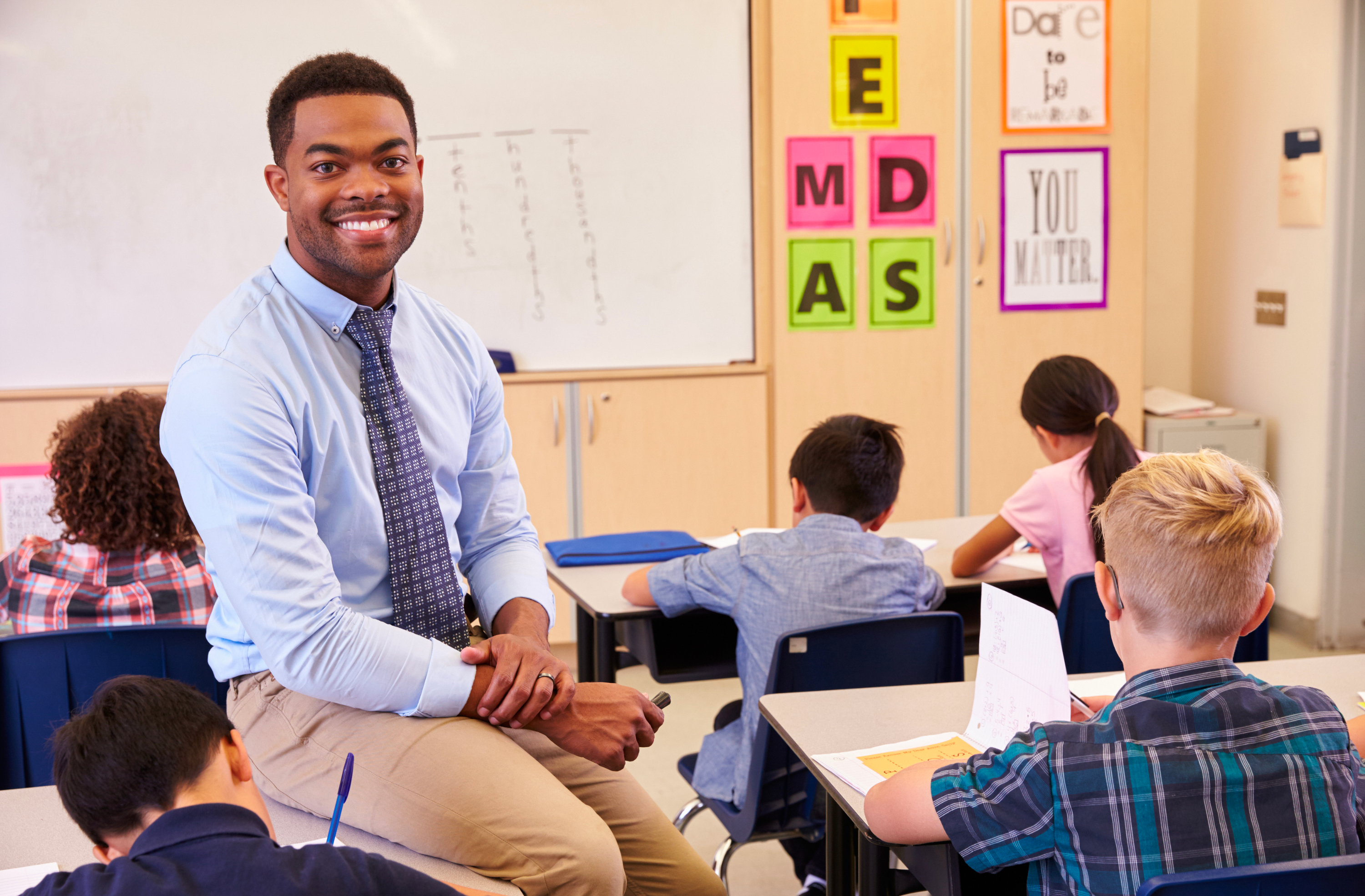 teacher and students in classroom